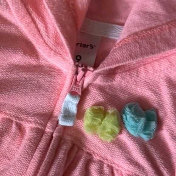 Carter’s Pink Zip Up Hoodie Jacket Size 9 Months - Picture 3 of 6